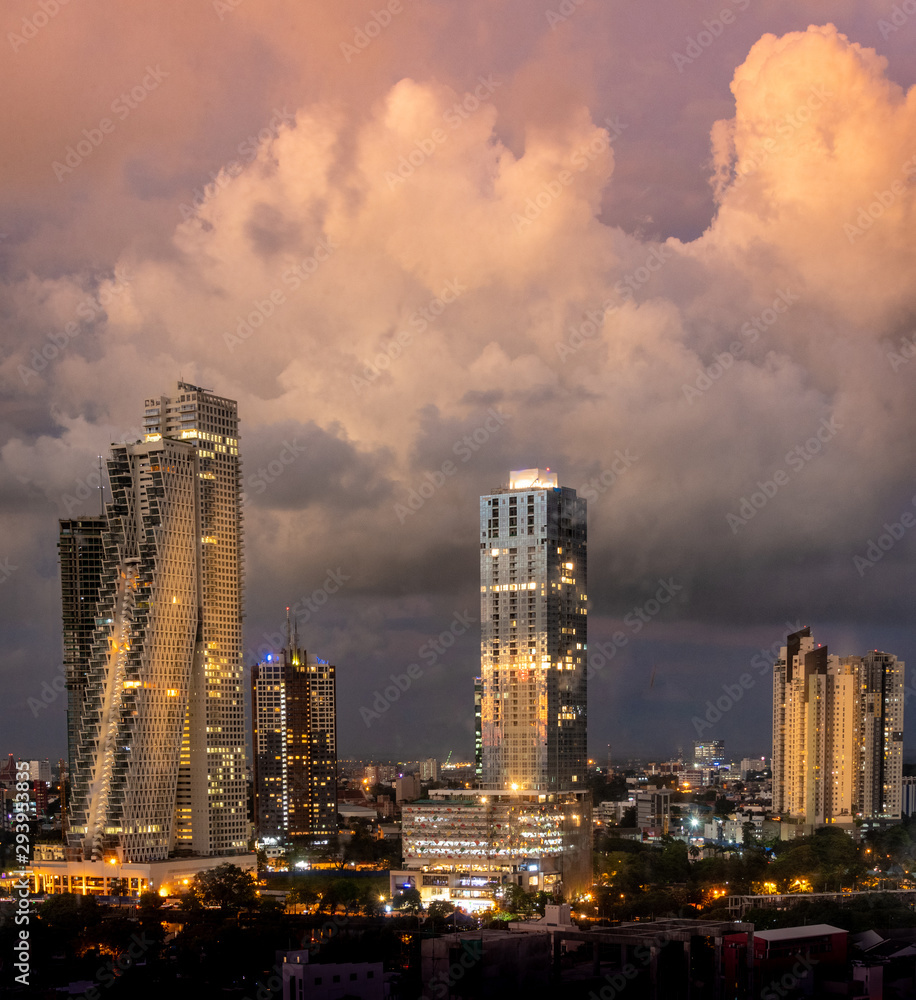 custom made wallpaper toronto digitalSkyline of Colombo Sri Lanka at twilight