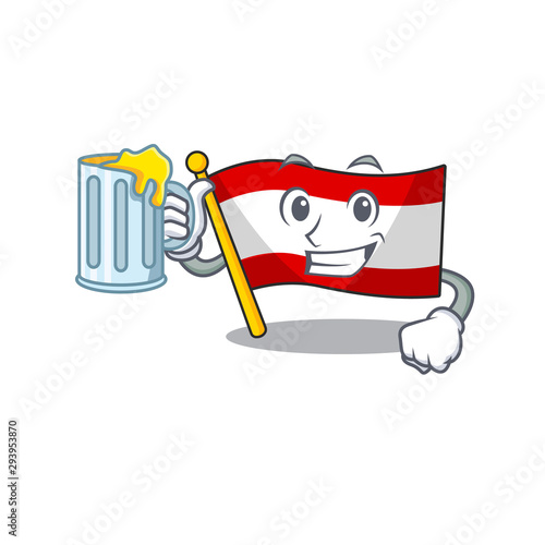 With juice flag austria mascot shape the character