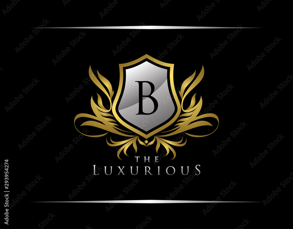 Classy Shield Logo with B Letter in Royal Badge Vector Logo Template Used for hotel, restaurant, boutique, jewellery invitation, business card etc Classy Shield Logo with B Letter in Royal Badge Vector Logo Template Used for hotel, restaurant, boutique, jewellery invitation, business card etc