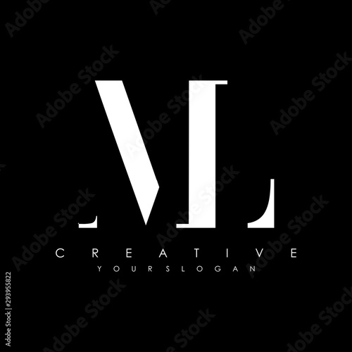 abstract initial letter M L logo design template