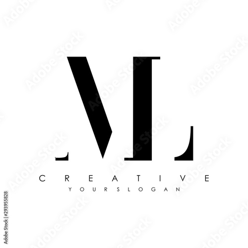 abstract initial letter M L logo design template