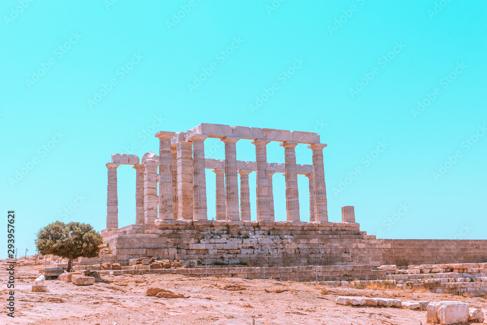 The ruins of the temple of Poseidon on Cape Sounion