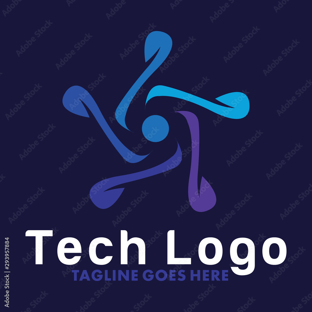 Fototapeta premium Modern Tech Logo Design Inspiration.