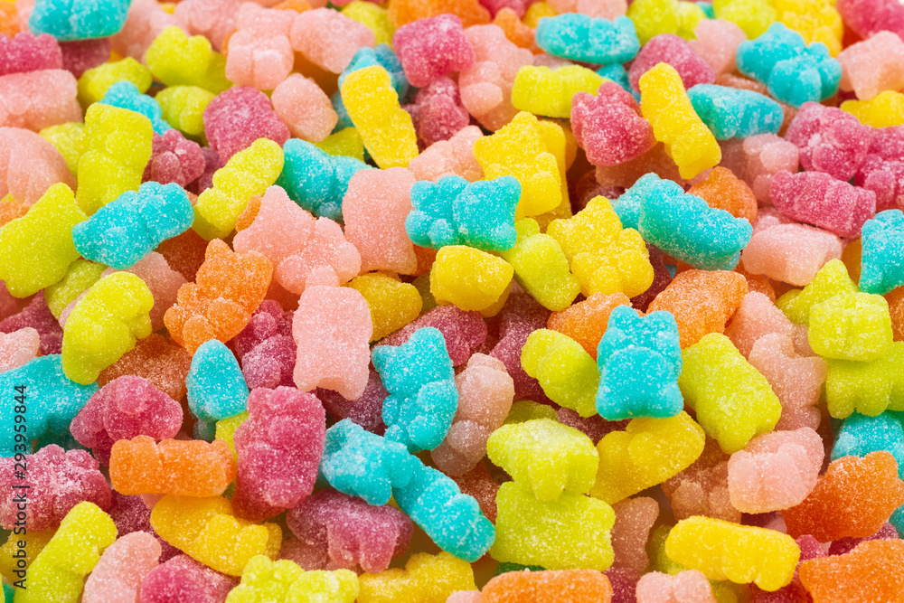 Jelly sweats bears background. Top view. Jelly sweats bears background. Top view.