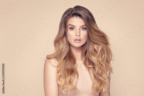 Natural woman with freckles...