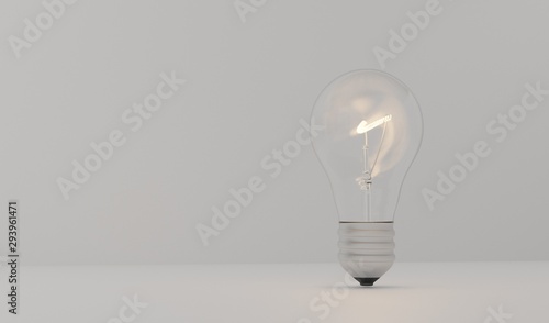 Fototapeta Naklejka Na Ścianę i Meble -  3D light bulb on white background