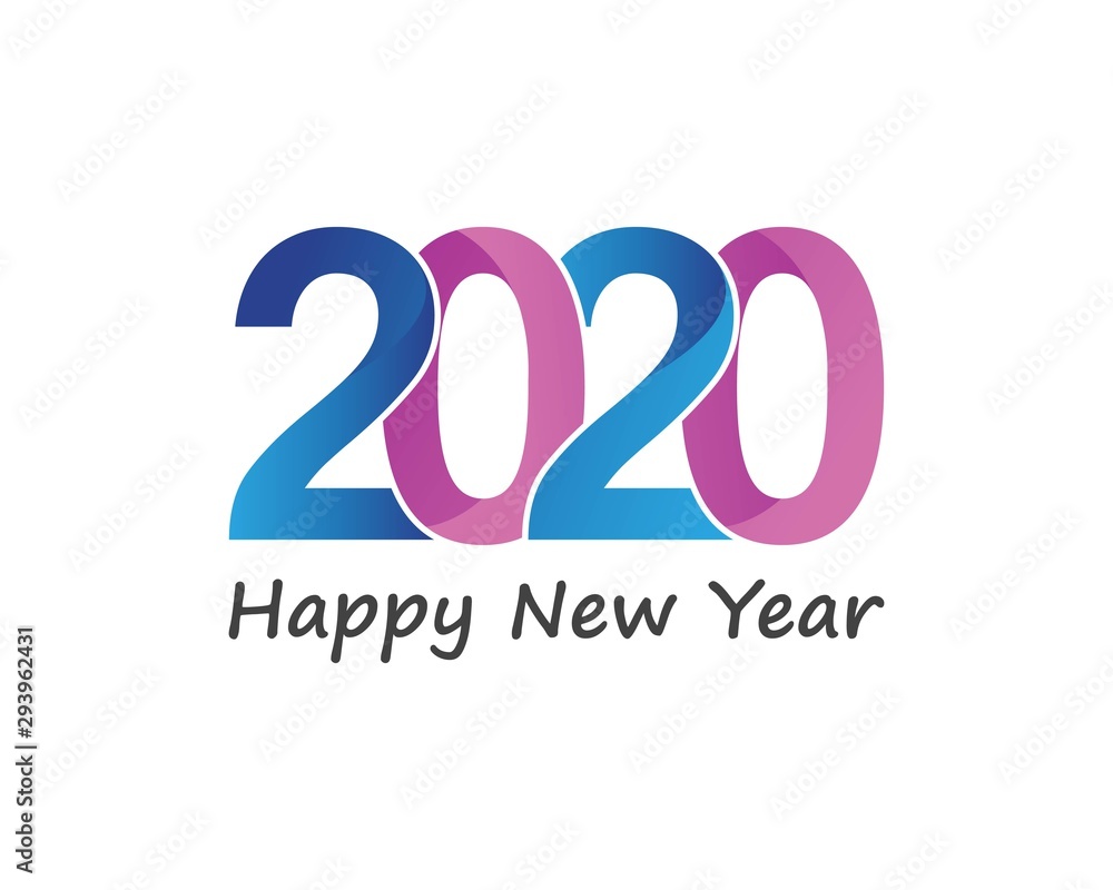 Happy New Year 2020 Text Design Patter, Vector illustration Happy New Year 2020 Text Design Patter, Vector illustration