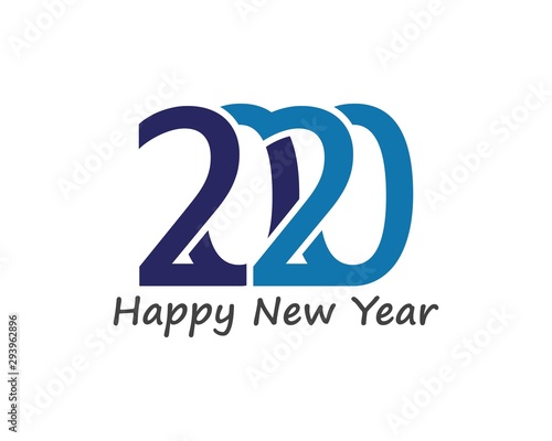 Happy New Year 2020 Text Design Patter, Vector illustration