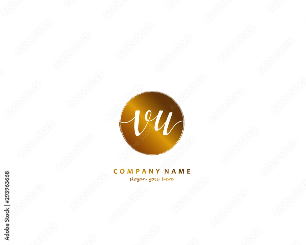 VU Initial handwriting logo vector VU Initial handwriting logo vector