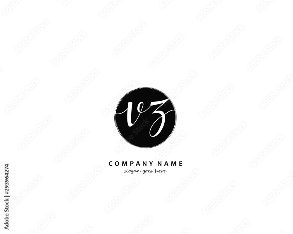 VZ Initial handwriting logo vector VZ Initial handwriting logo vector