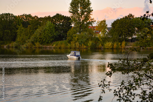 Little Boat on the River Neckar near Besigheim