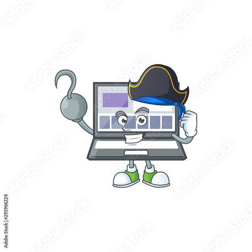 Pirate laptop with a cartoon character style