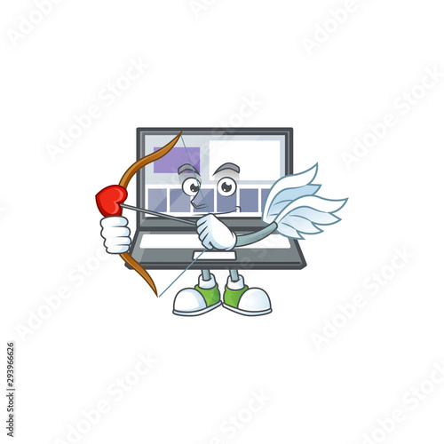 Cupid laptop with a cartoon character style