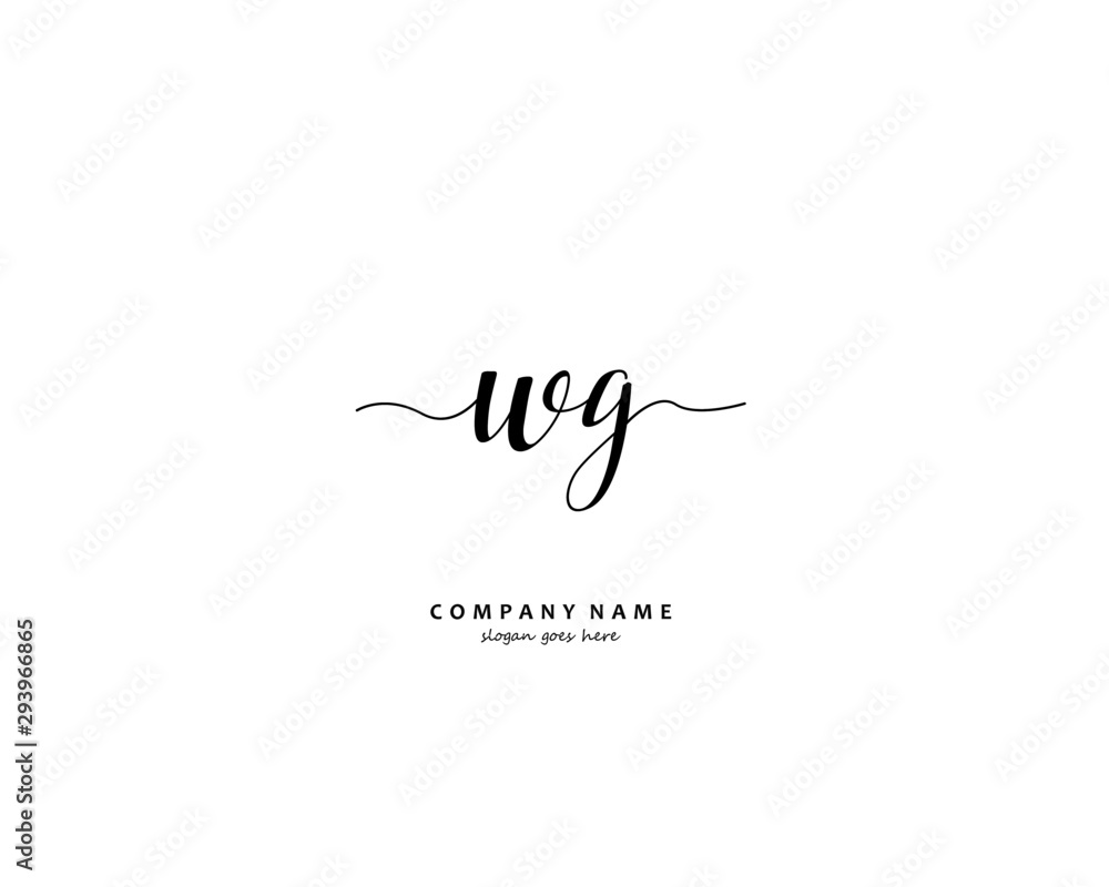 WG Initial handwriting logo vector WG Initial handwriting logo vector