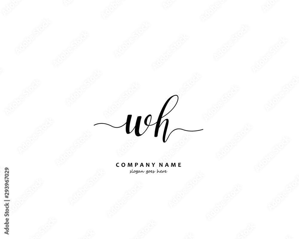 WH Initial handwriting logo vector WH Initial handwriting logo vector