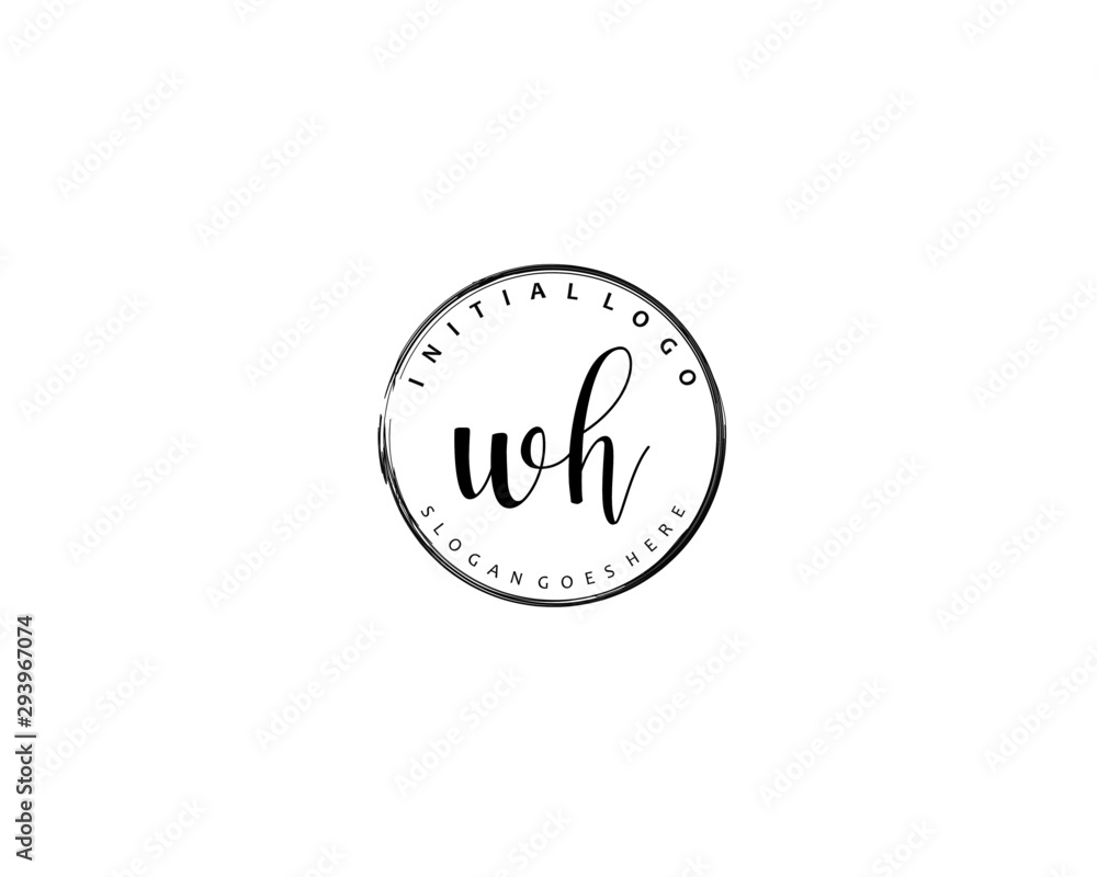WH Initial handwriting logo vector WH Initial handwriting logo vector