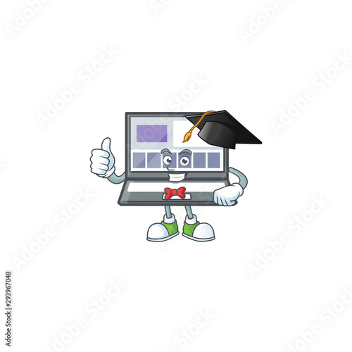 Graduation technology laptop with character mascot shape