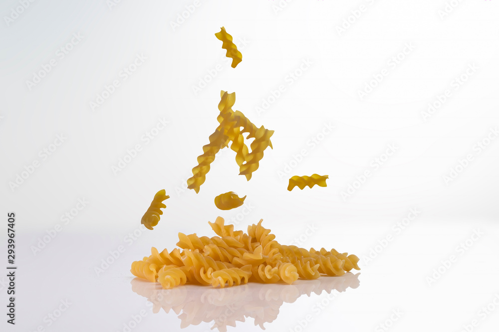 Obraz premium Fusilli Pasta Isolated On White Background.
