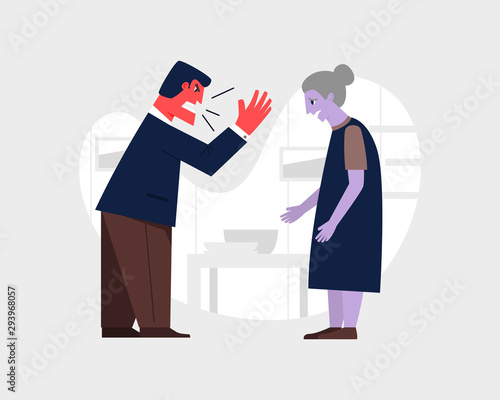 Domestic abuse concpt. Vector illustration