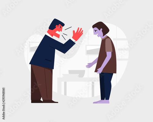 Domestic abuse concpt. Vector illustration