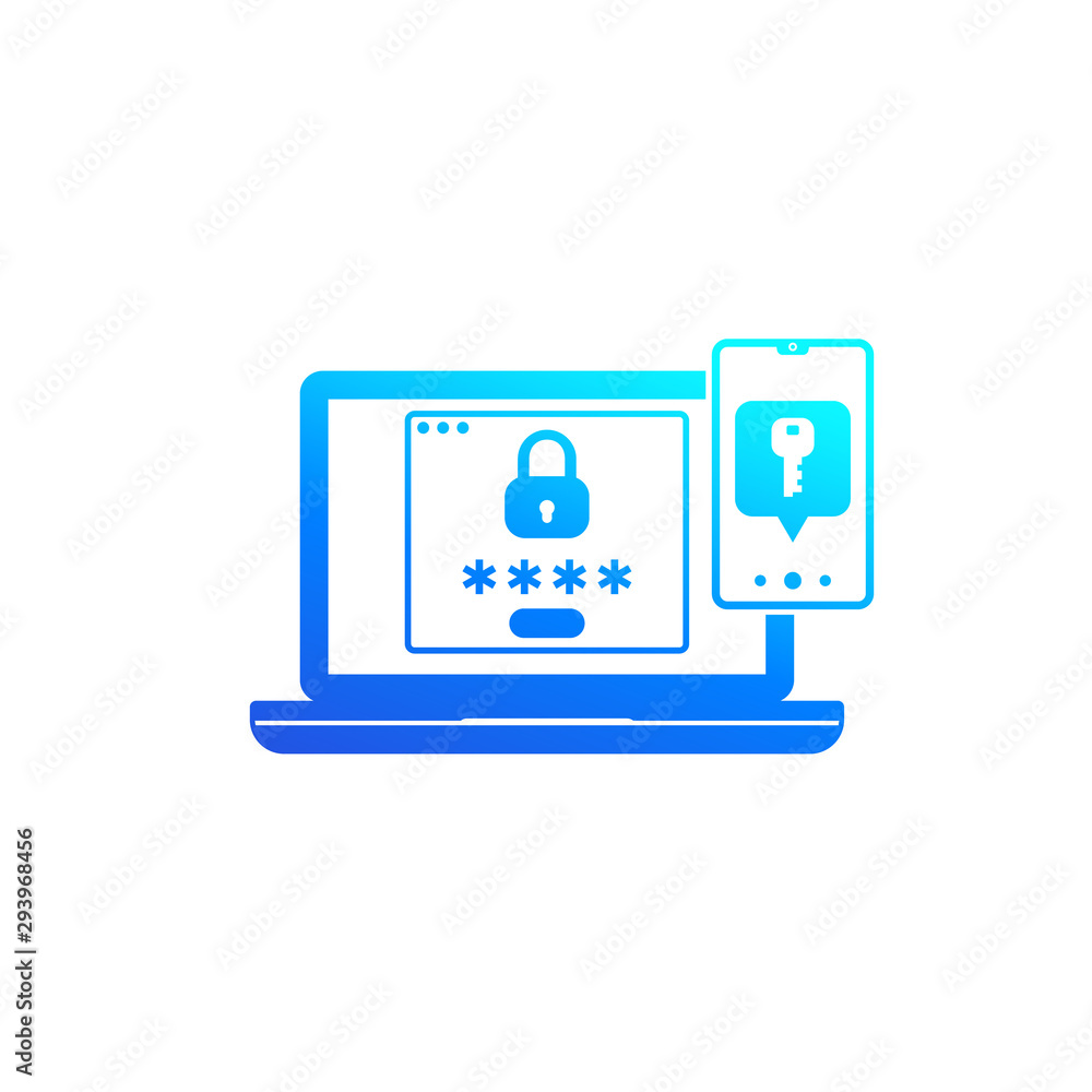 authentication in two steps vector icon authentication in two steps vector icon