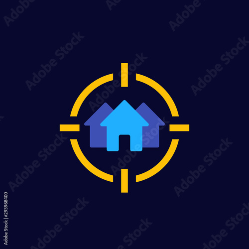 house search, real estate vector icon