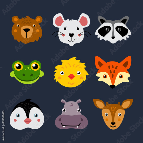 Set of cute vector animals