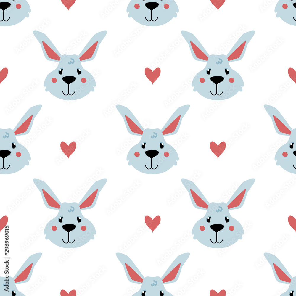 Seamless vector pattern with cute bunnies Seamless vector pattern with cute bunnies