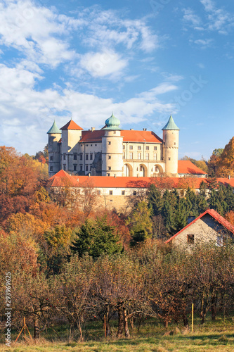NOWY WISNICZ, POLAND - SEPTEMBER 17, 2018: Old royal castle