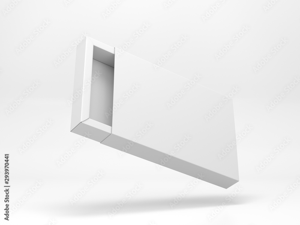 Flying open white Cardboard sliding gift box Mockup Flying open white Cardboard sliding gift box Mockup