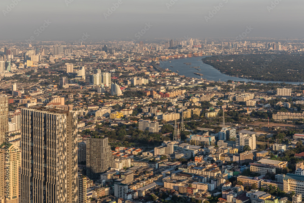 A panoramic view of the skyscrapers of the city of Bangkok