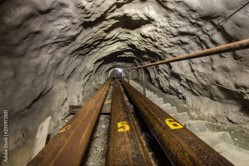 mine ore shaft tunnel drift underground pumping station