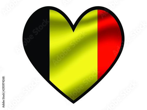 Free Download Belgium National flag inside Big heart. Original color and proportion. vector illustration, from world countries of all continent set. Isolated on white background - GFXLoad