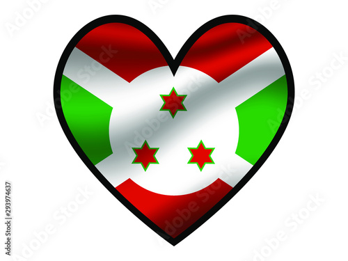 Free Download Burundi National flag inside Big heart. Original color and proportion. vector illustration, from world countries of all continent set. Isolated on white background - GFXLoad