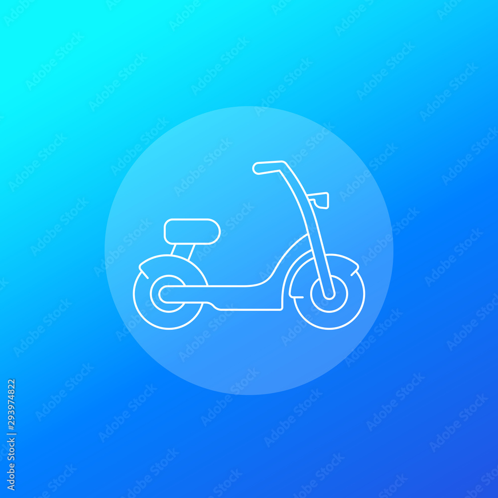 electric bike, scooter icon, linear electric bike, scooter icon, linear