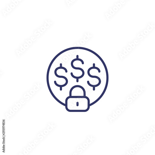 fixed cost icon, line vector