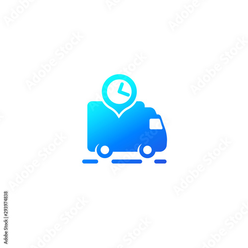 fast delivery van icon, vector logo