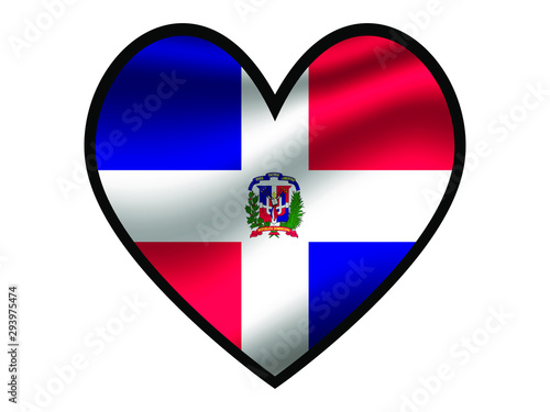 Free Download Dominican Republic National flag inside Big heart. Original color and proportion. vector illustration, from world countries of all continent set. Isolated on white background - GFXLoad