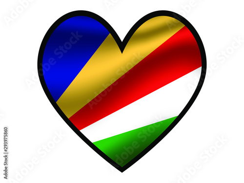Free Download Seychelles National flag inside Big heart. Original color and proportion. vector illustration, from world countries of all continent set. Isolated on white background - GFXLoad
