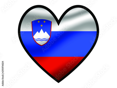 Free Download Slovenia National flag inside Big heart. Original color and proportion. vector illustration, from world countries of all continent set. Isolated on white background - GFXLoad