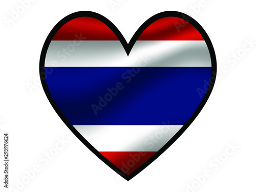 Free Download Thailand National flag inside Big heart. Original color and proportion. vector illustration, from world countries of all continent set. Isolated on white background - GFXLoad