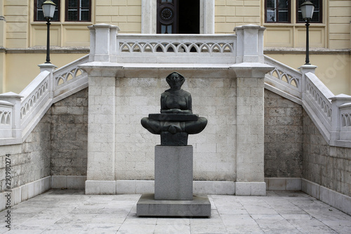 History of the Croats, sculpture by Ivan Mestrovic, located in front Zagreb university building, Croatia  photo