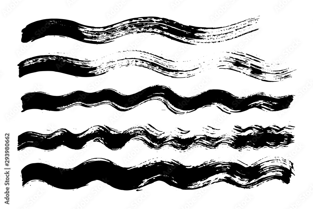 Vector brush stroke. Distressed texture. Isolated black stripes. Grunge design elements. Vector brush stroke. Distressed texture. Isolated black stripes. Grunge design elements.