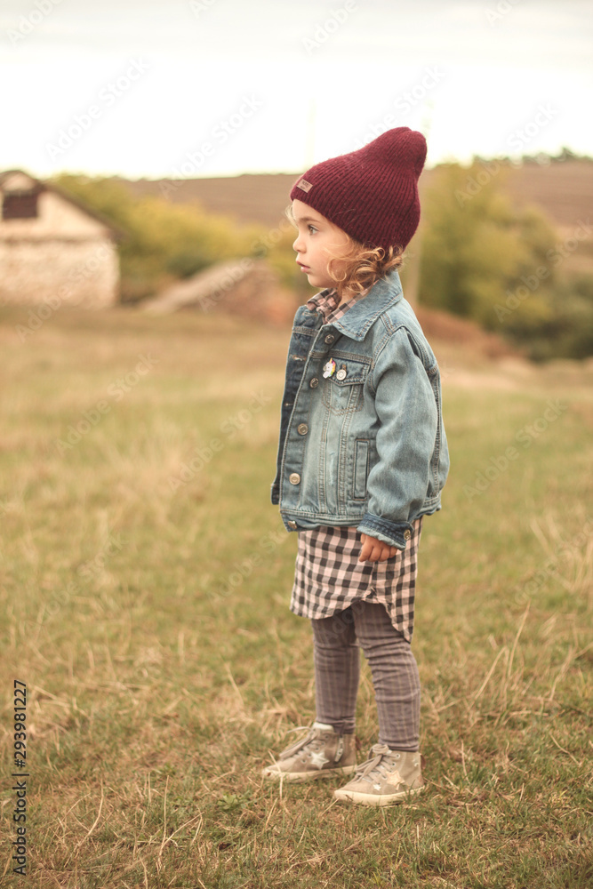 little girl in a prairies