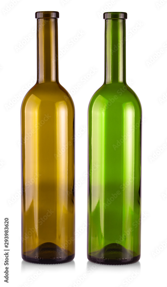 The empty bottle of wine isolated on a white background The empty bottle of wine isolated on a white background