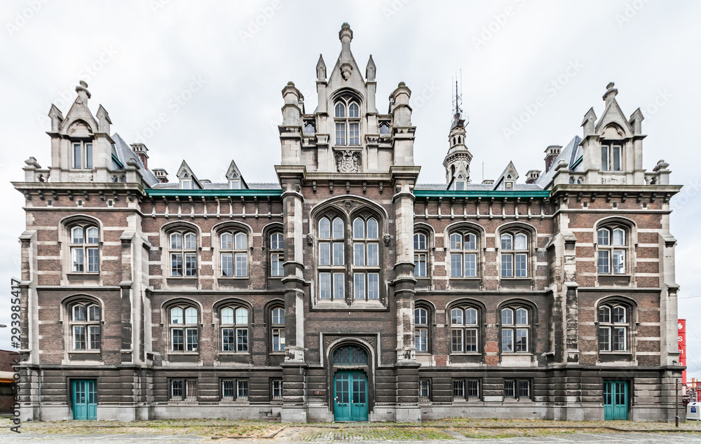 Main entry to the Loodsgebouw - Pilotage Building Antwerp Flanders Belgium, 2019.