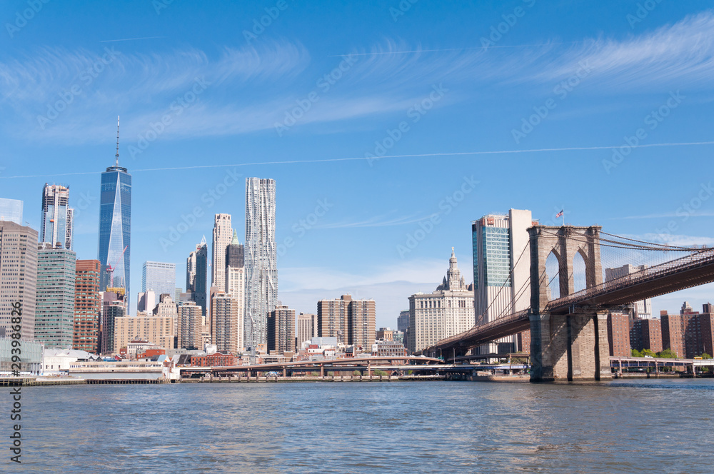Naklejka premium Szczegóły mostu Brooklin w Nowym Jorku