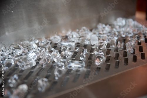 close up ice making machine