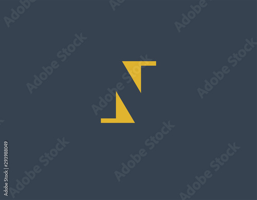 Creative abstract geometric letter N logo for business company