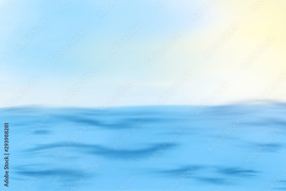 custom made wallpaper toronto digitalIllustration of Blue sea or ocean with sunny and open sky